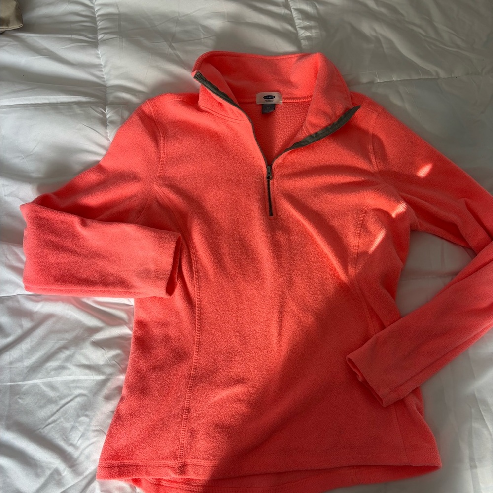 Old Navy Coral Quarter-Zip Sweater